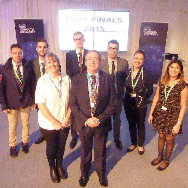 Winning team Igniting Enterprise (back row from left to right) Usaj Basnet, Marc Rowbury, James Roberts, Francesco D’Alessio, Mingaile Rutauskaite and Michelle