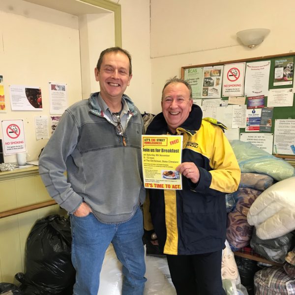 Steve Leonard-Williams, Director of Composite Integration, and Alastair Carnegie, Managing Director of Total Energy Solutions with vital supplies collected for the homeless